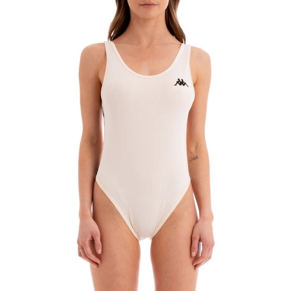 NWT Kappa beige, grey silver, black bodysuit, S